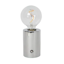 Akku-Tischlampe Vivo, chromfarben, Höhe 22 cm, Metall