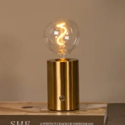 Akku-Tischlampe Vivo, messingfarben, Höhe 22 cm, Metall