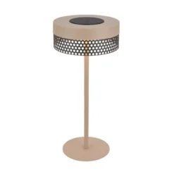 Akku-Tischleuchte Booha, beige, Metall, IP44, dimmbar