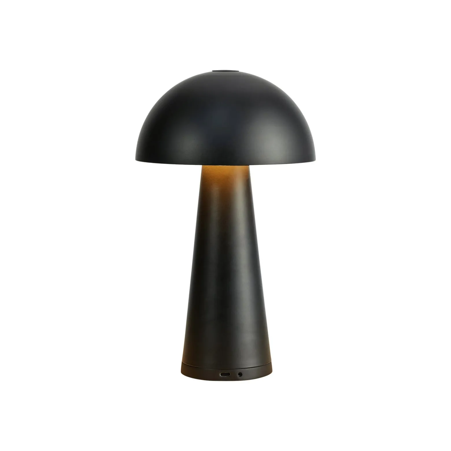 Akku-Tischleuchte Fungi für draußen, schwarz