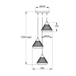 Aluminor Cone Hängeleuchte, dreiflammig