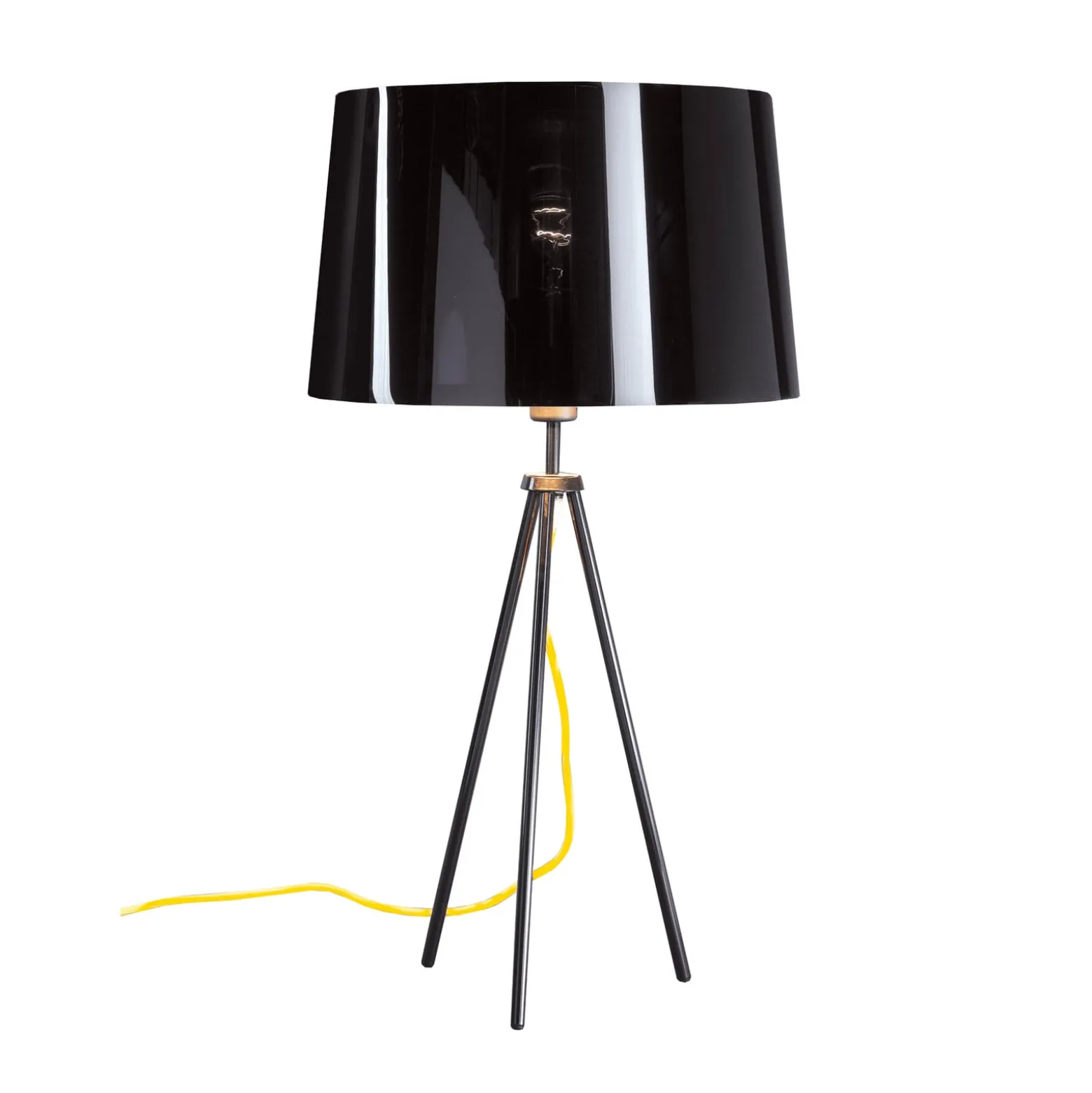 Aluminor Tropic Tischleuchte schwarz, Kabel gelb