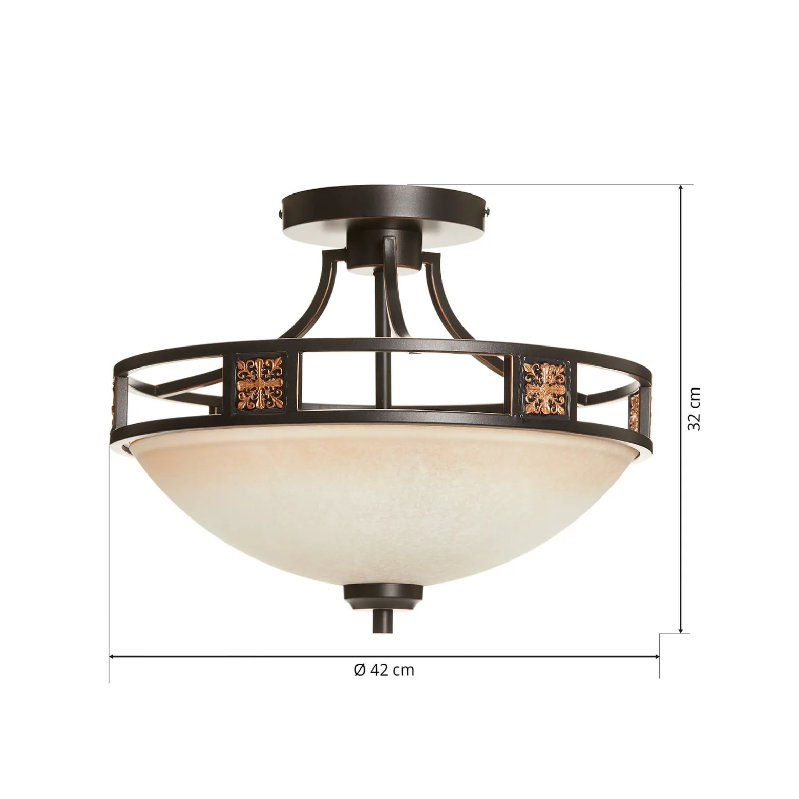 Antik gestaltete Deckenleuchte Caecilia, 42 cm