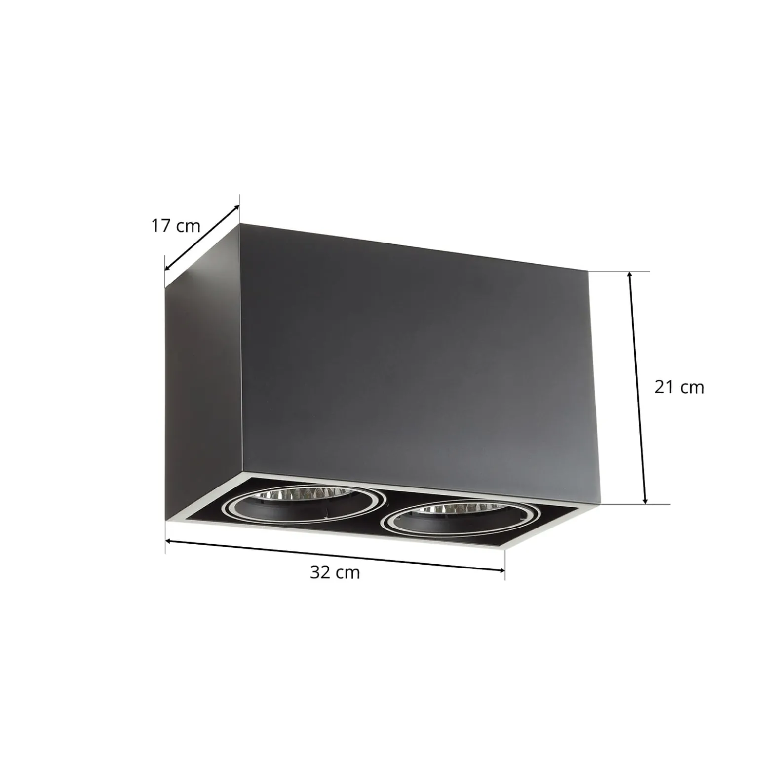 Arcchio Cirdan LED-Deckenlampe, 2-flammig, schwarz