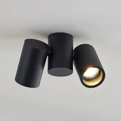 Arcchio Deckenlampe Gesina, 2flg., schwarz, Alu, 17,5 cm