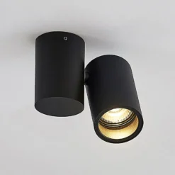 Arcchio Deckenlampe Gesina, 1-flg., schwarz, Alu, 11,6 cm