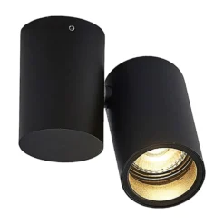 Arcchio Deckenlampe Gesina, 1-flg., schwarz, Alu, 11,6 cm