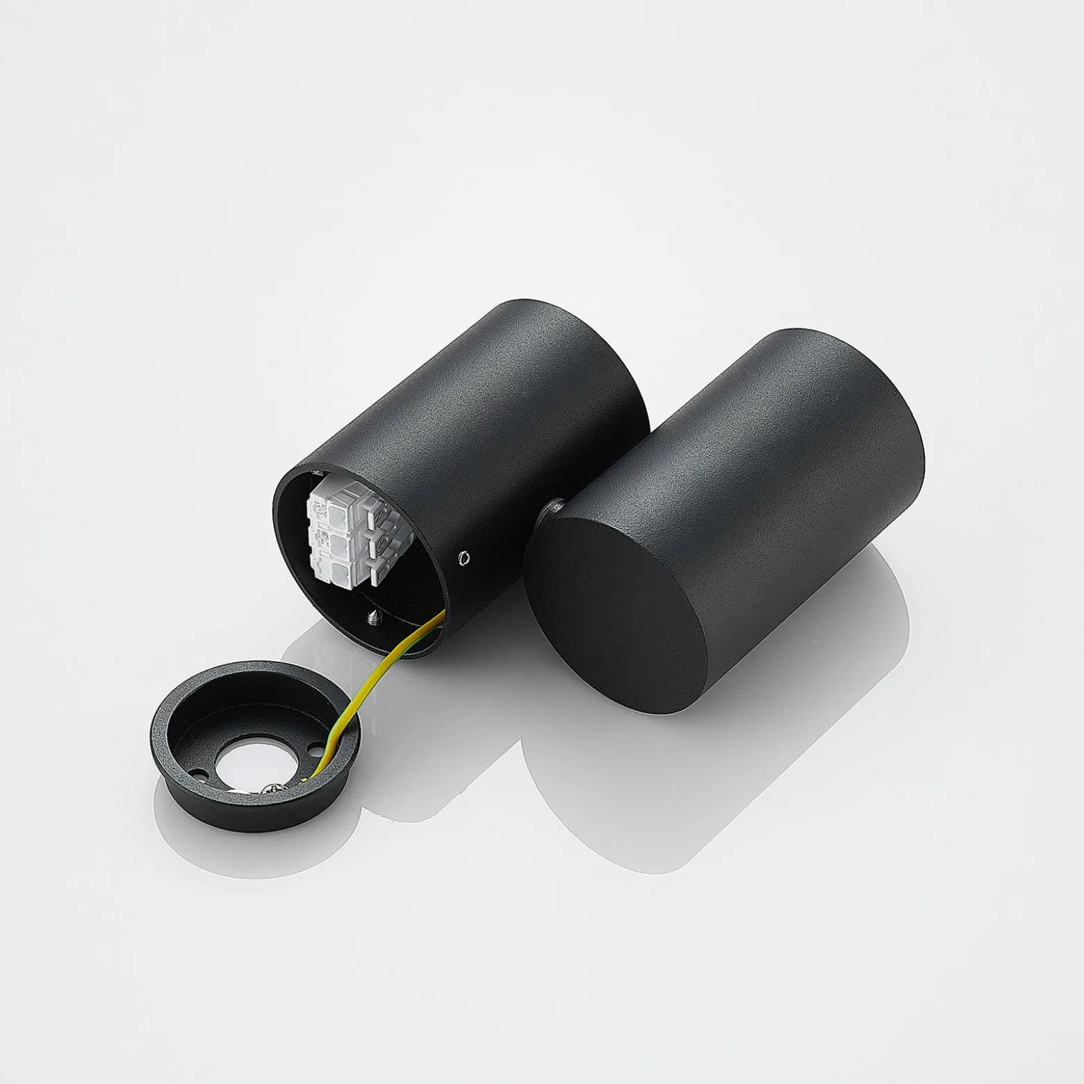 Arcchio Deckenlampe Gesina, 1-flg., schwarz, Alu, 11,6 cm