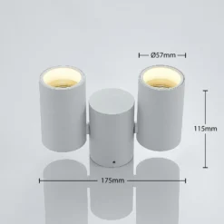 Arcchio Deckenlampe Gesina, 2flg., weiß, Alu, 17,5 cm
