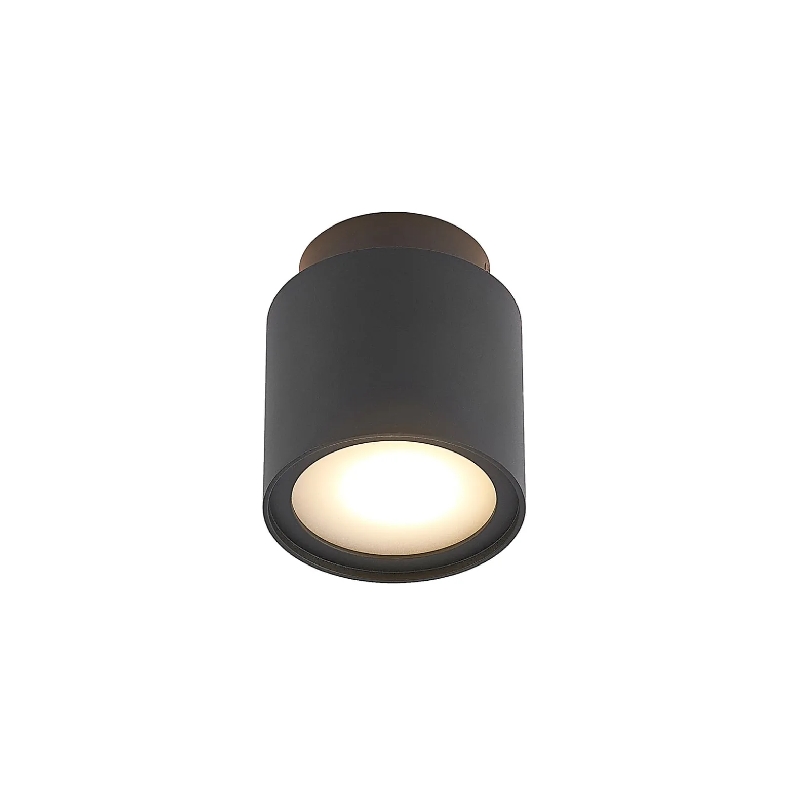 Arcchio Deckenlampe Walisa, Ø 10 cm, schwarz, Diffusor, GU10