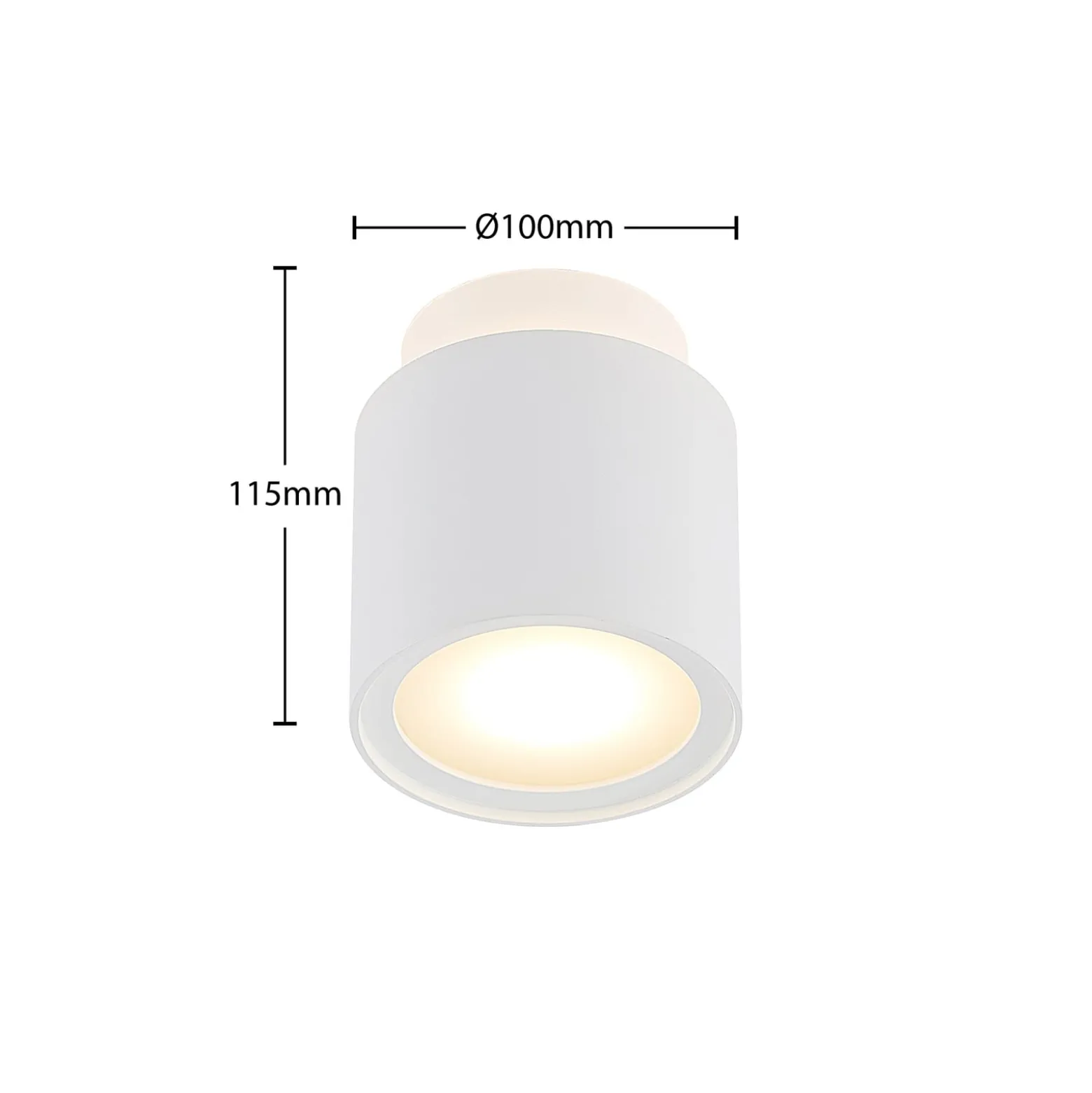 Arcchio Deckenlampe Walisa, Ø 10 cm, weiß, Diffusor, GU10