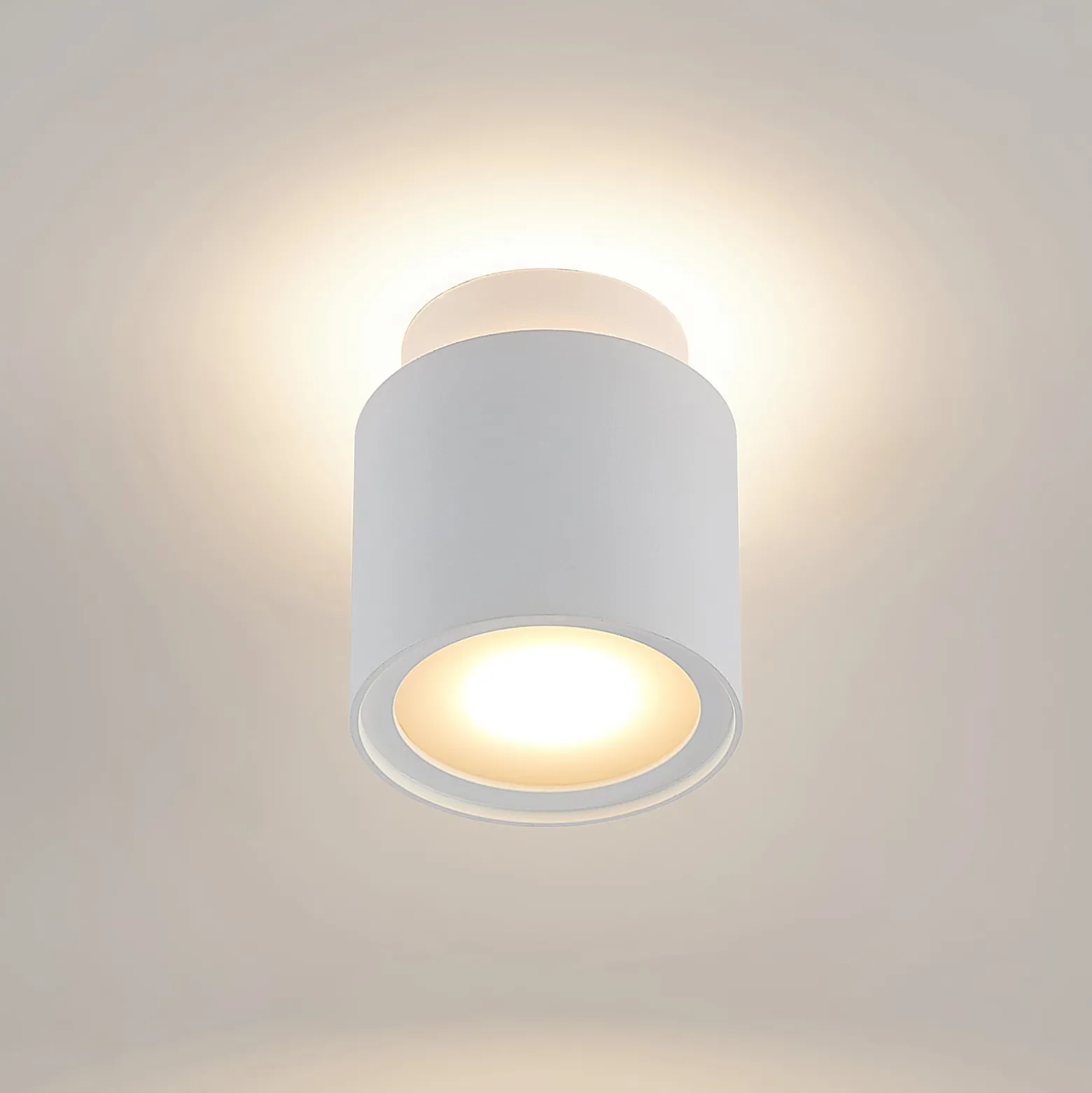 Arcchio Deckenlampe Walisa, Ø 10 cm, weiß, Diffusor, GU10