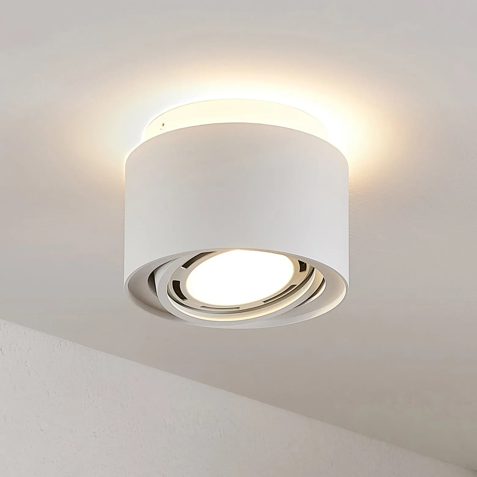 Arcchio Deckenlampe Walisa, Ø 15 cm, weiß, Metall, GU10