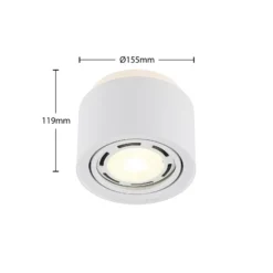 Arcchio Deckenlampe Walisa, Ø 15 cm, weiß, Metall, GU10