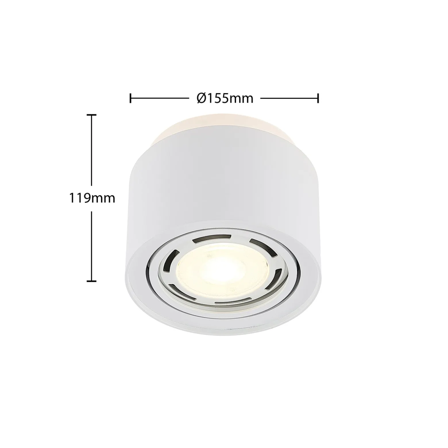 Arcchio Deckenlampe Walisa, Ø 15 cm, weiß, Metall, GU10