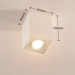 Arcchio Deckenspot Jolina, eckig, weiß, 13cm, Metall