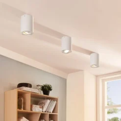 Arcchio Deckenspot Jolina, rund, weiß, 2er-Set, Aluminium
