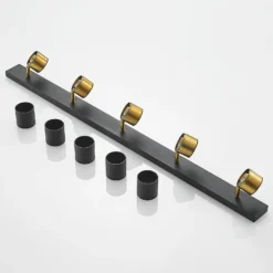 Arcchio Deckenstrahler Evaro, schwarz/gold, 5-flg., GU10