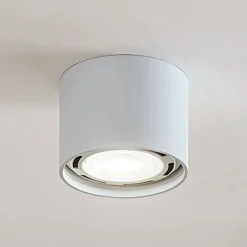 Arcchio Deckenstrahler Mabel, Ø 12 cm, weiß, Metall, GU10