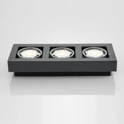 Arcchio Deckenstrahler Ronka, 50 cm, 3-flammig, grau, GU10