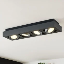 Arcchio Deckenstrahler Ronka, 65 cm, 4-flammig, grau, GU10