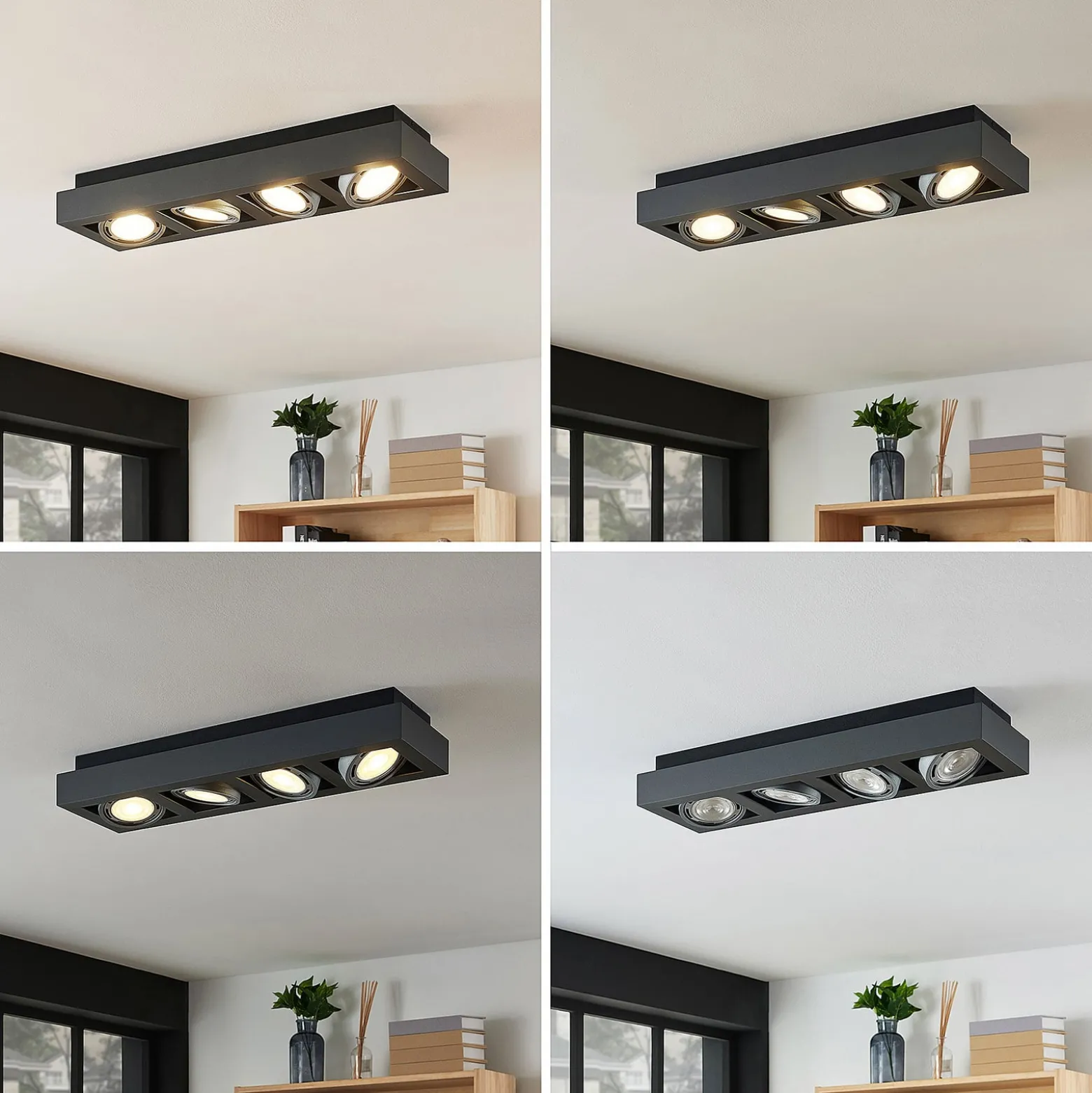 Arcchio Deckenstrahler Ronka, 65 cm, 4-flammig, grau, GU10