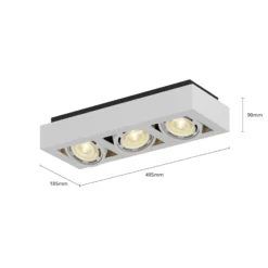 Arcchio Deckenstrahler Ronka, 50 cm, 3-flammig, weiß, GU10