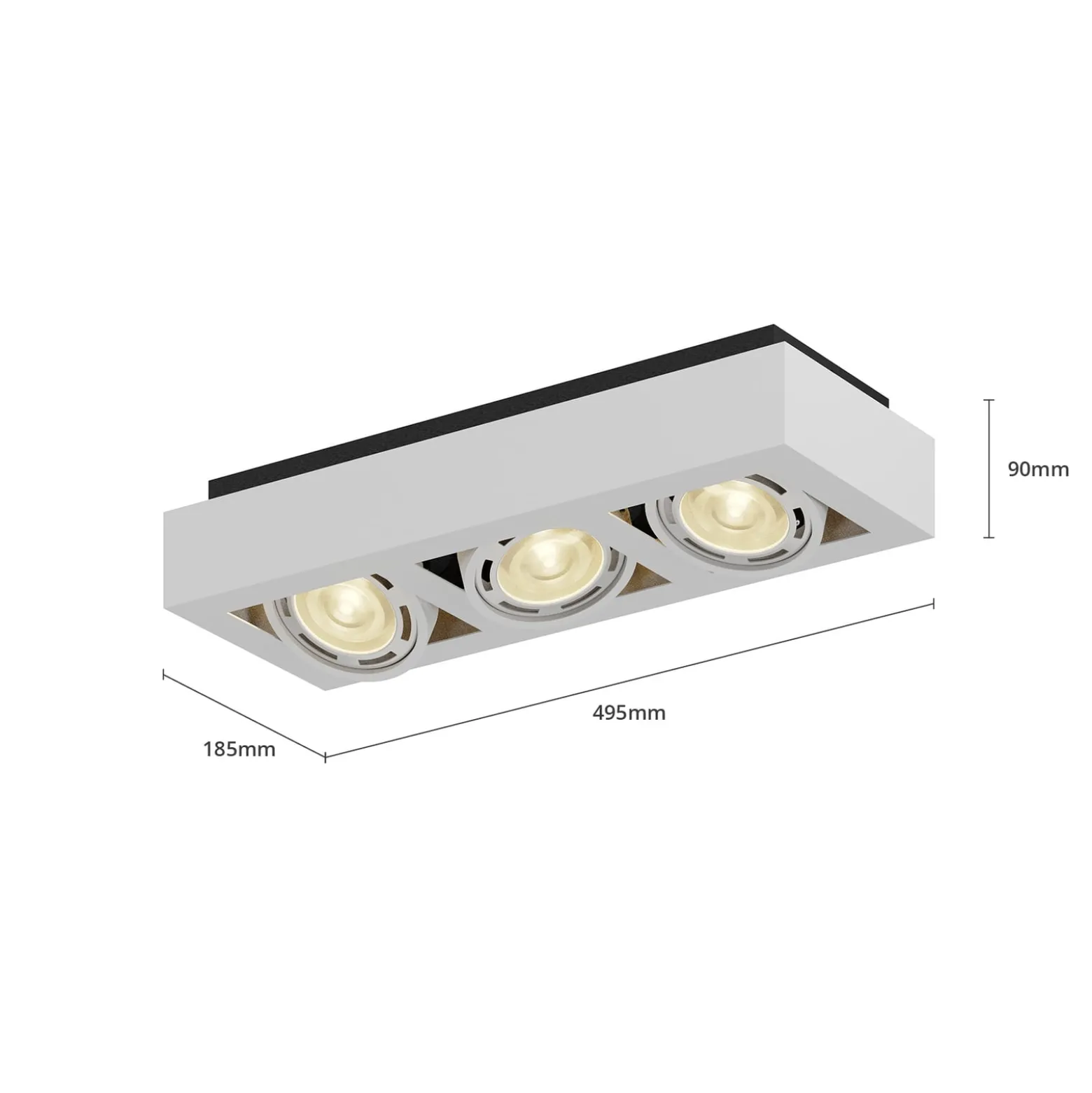 Arcchio Deckenstrahler Ronka, 50 cm, 3-flammig, weiß, GU10