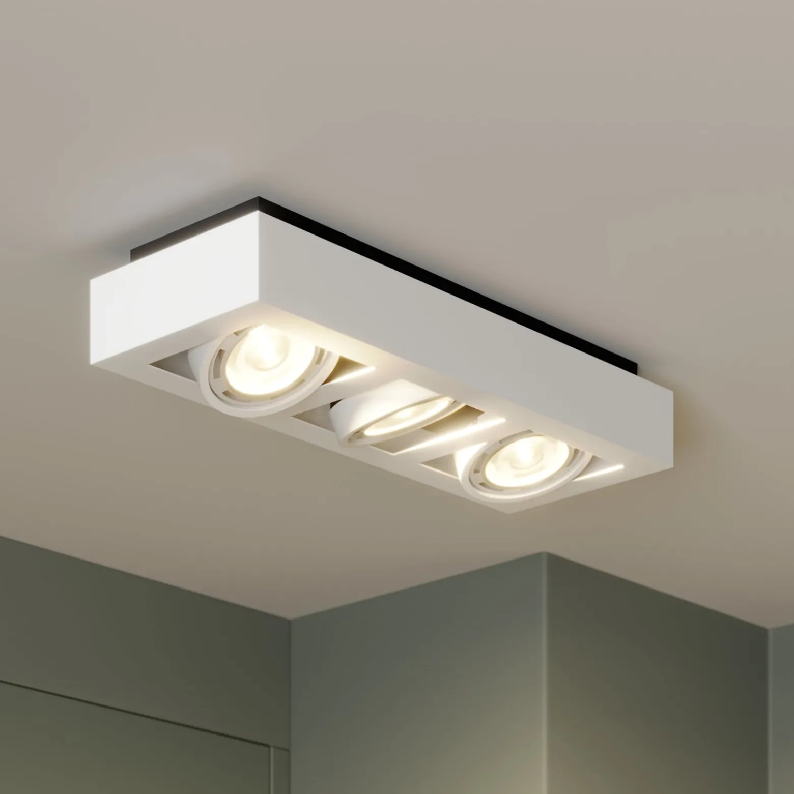 Arcchio Deckenstrahler Ronka, 50 cm, 3-flammig, weiß, GU10