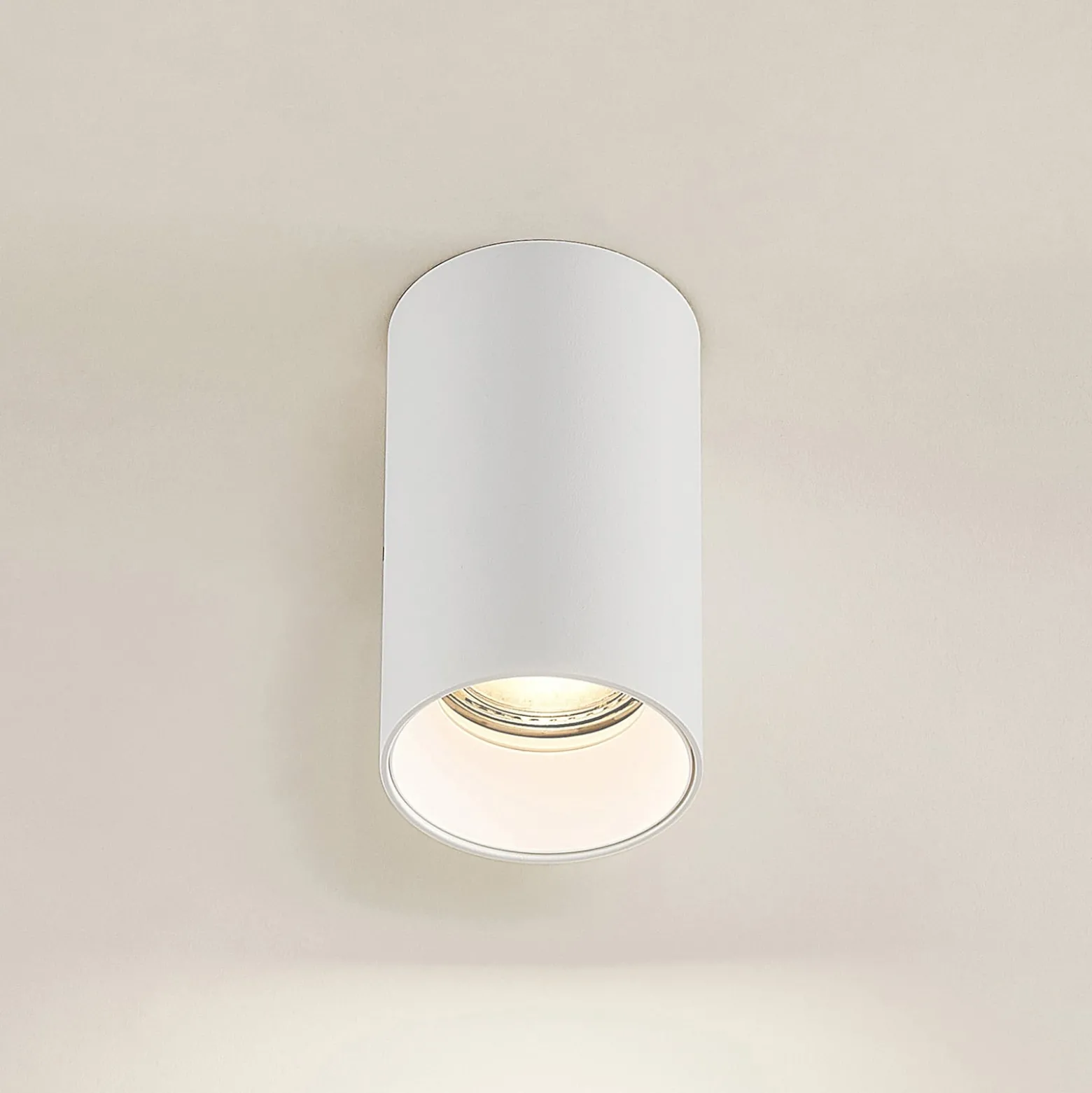 Arcchio Downlight Brinja, weiß, Metall, Ø 6 cm, rund, GU10