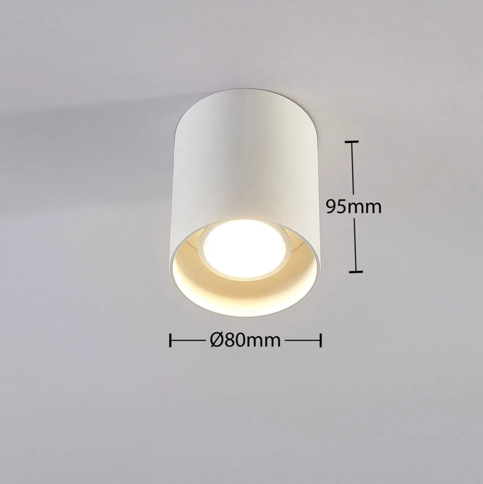 Arcchio Downlight Carson, Höhe 10 cm, weiß, Aluminium