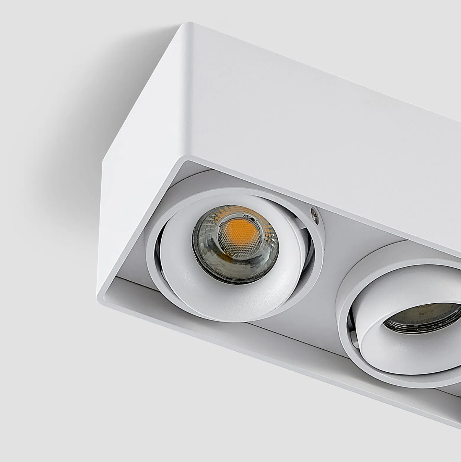 Arcchio Downlight Kubika, 19 cm, weiß, 2-flg., Metall