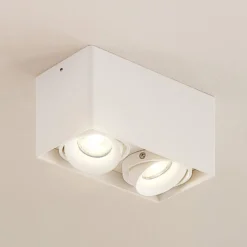 Arcchio Downlight Kubika, 19 cm, weiß, 2-flg., Metall