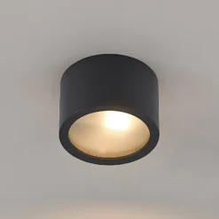Arcchio Downlight Nieva, G9, schwarz, rund, Ø 10cm, Metall