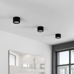 Arcchio Downlight Nieva, G9, schwarz, rund, Ø 10cm, Metall