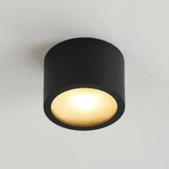 Arcchio Downlight Nieva, G9, schwarz, rund, Ø 10cm, Metall