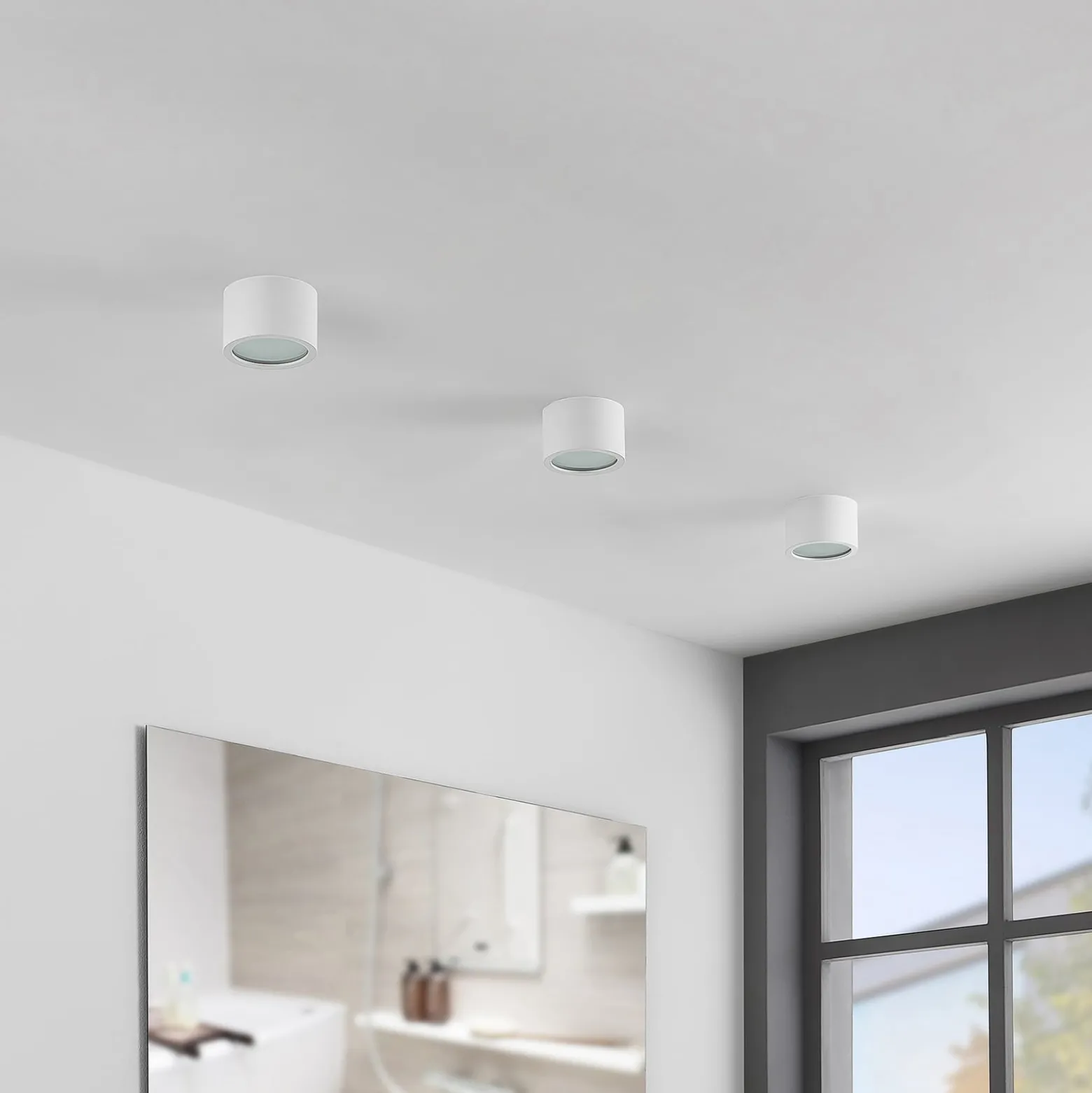 Arcchio Downlight Nieva, GX53, weiß, rund, Ø 10cm, Metall