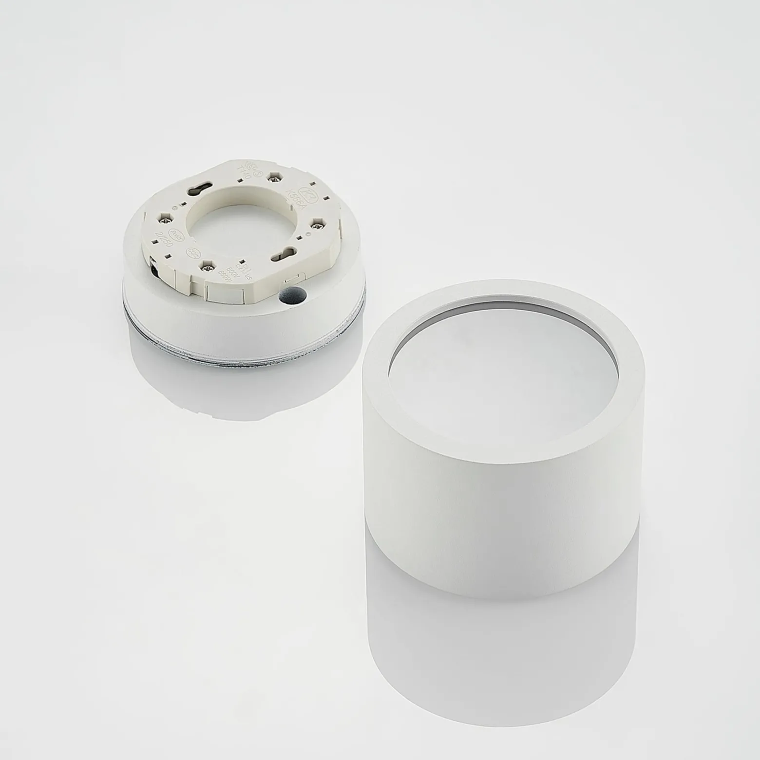 Arcchio Downlight Nieva, GX53, weiß, rund, Ø 10cm, Metall