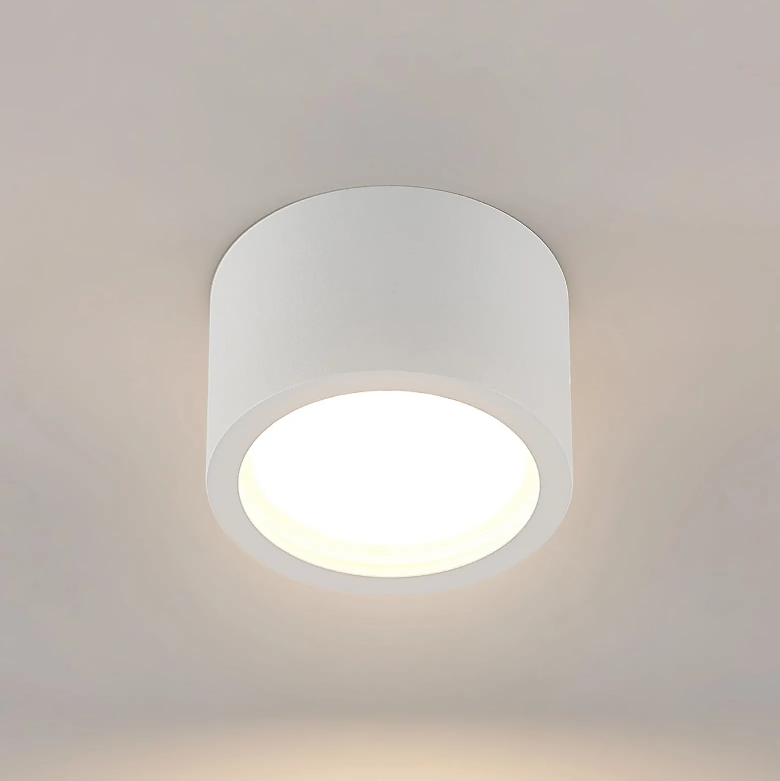 Arcchio Downlight Nieva, GX53, weiß, rund, Ø 10cm, Metall