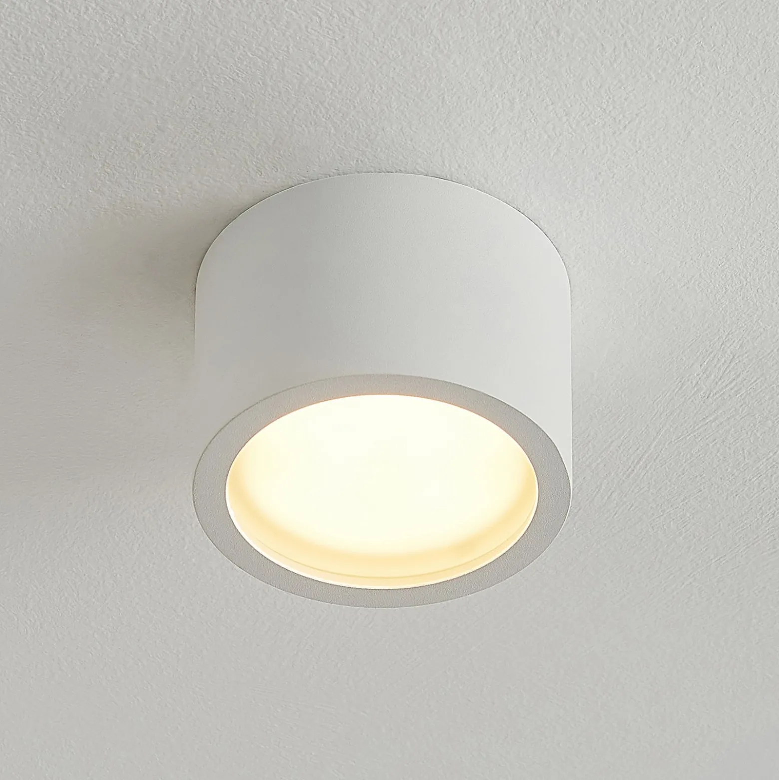 Arcchio Downlight Nieva, GX53, weiß, rund, Ø 10cm, Metall