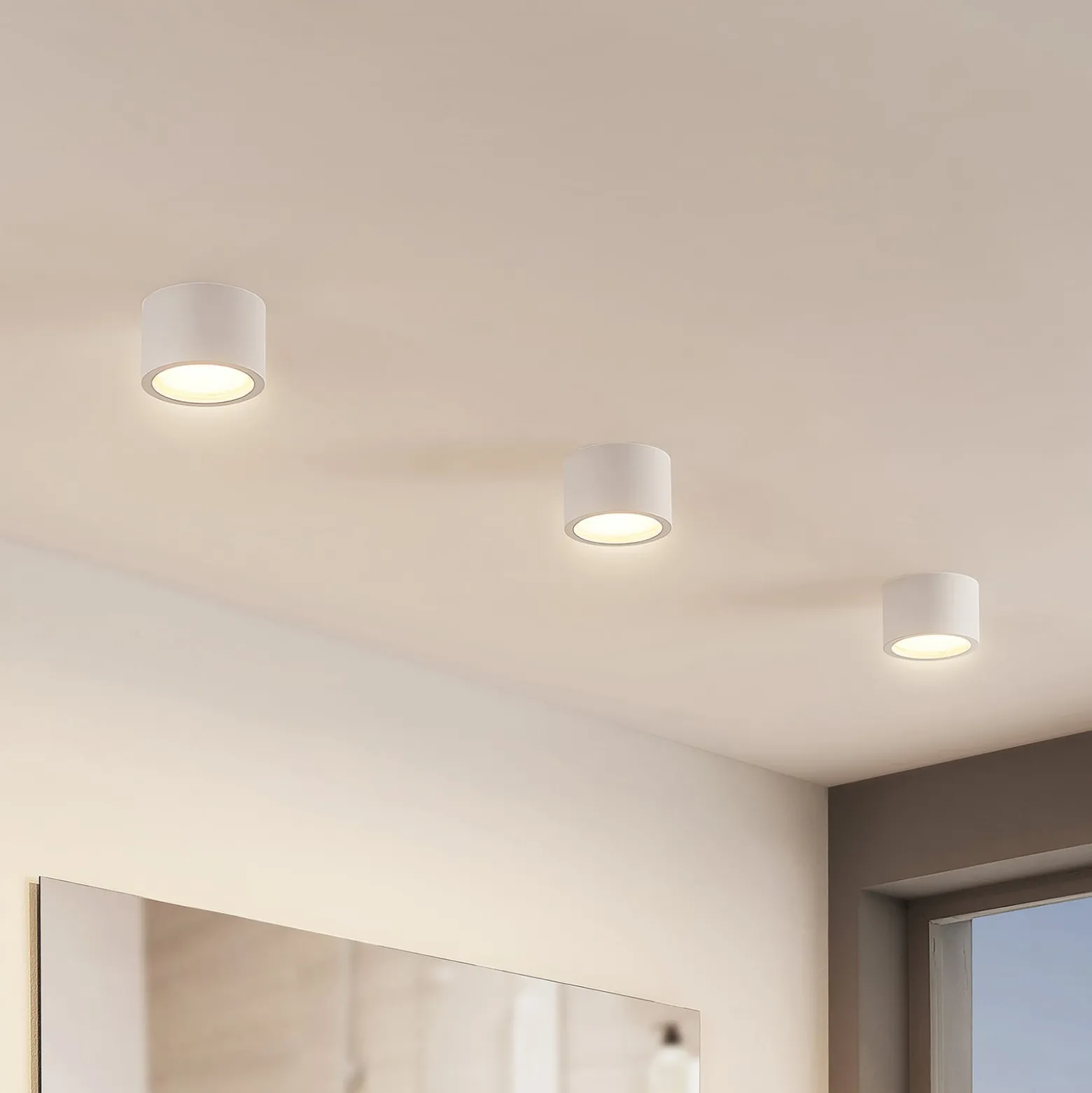 Arcchio Downlight Nieva, GX53, weiß, rund, Ø 10cm, Metall