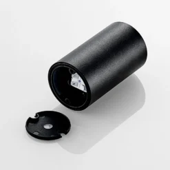 Arcchio Downlight Olivir, schwarz, Metall, Ø 6cm, GU10, IP44
