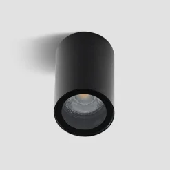 Arcchio Downlight Olivir, schwarz, Metall, Ø 6cm, GU10, IP44
