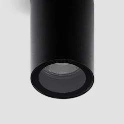 Arcchio Downlight Olivir, schwarz, Metall, Ø 6cm, GU10, IP44