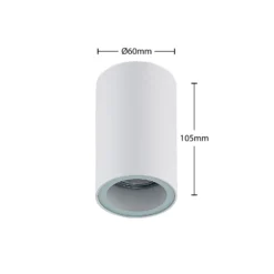 Arcchio Downlight Olivir, weiß, Metall, Ø 6cm, GU10, IP44