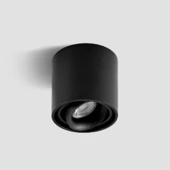 Arcchio Downlight Walza, schwarz, Metall, Ø 9 cm, GU10