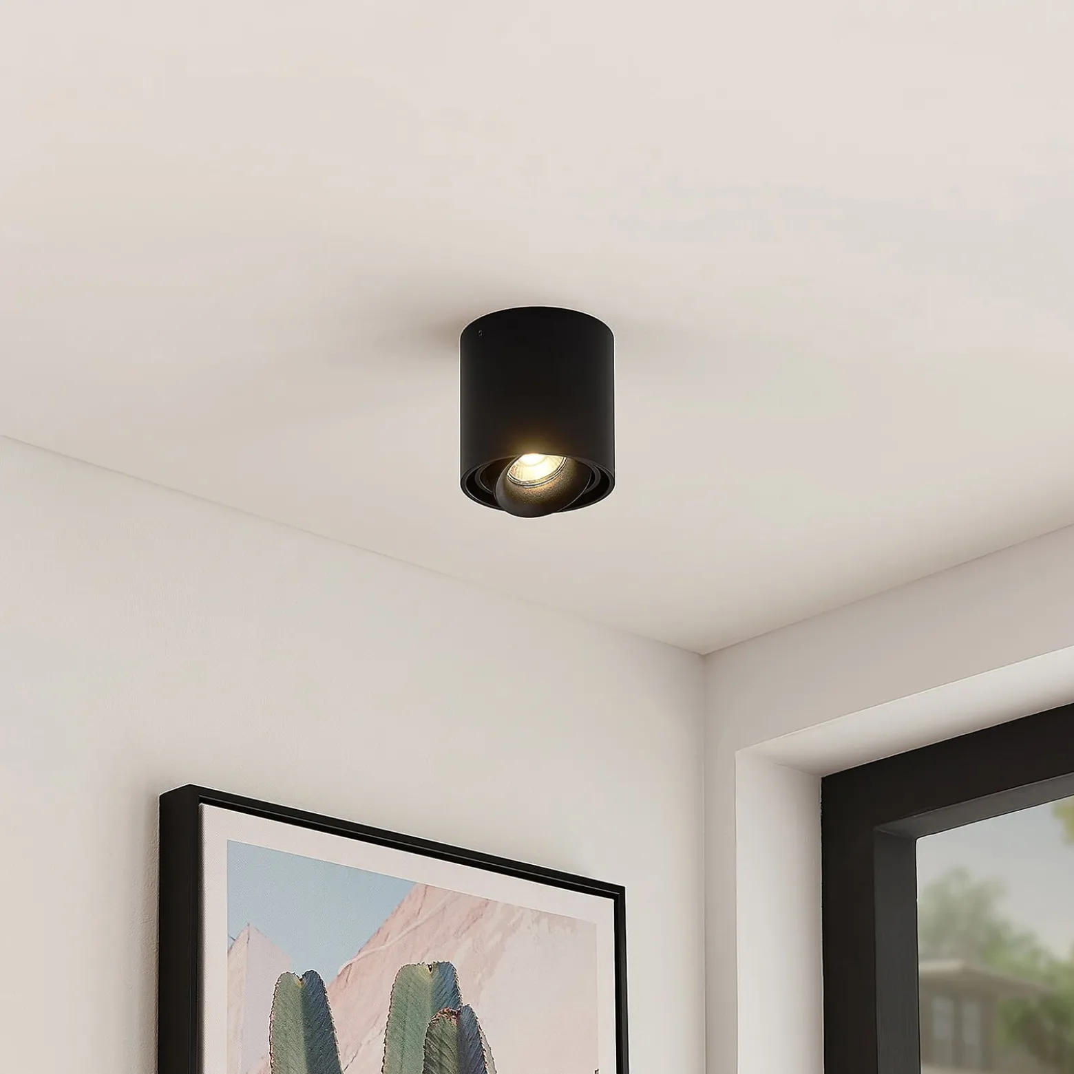 Arcchio Downlight Walza, schwarz, Metall, Ø 9 cm, GU10