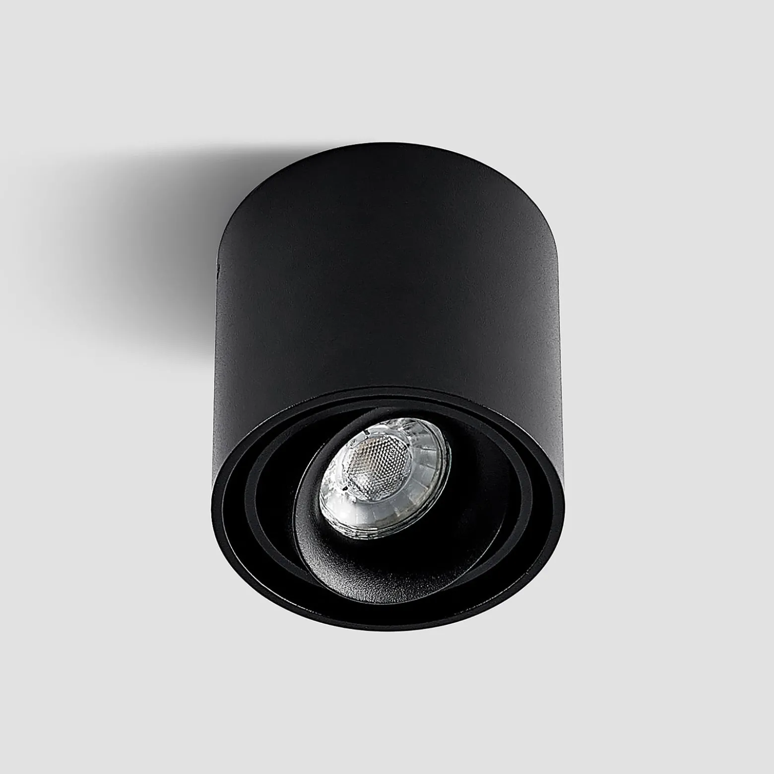 Arcchio Downlight Walza, schwarz, Metall, Ø 9 cm, GU10