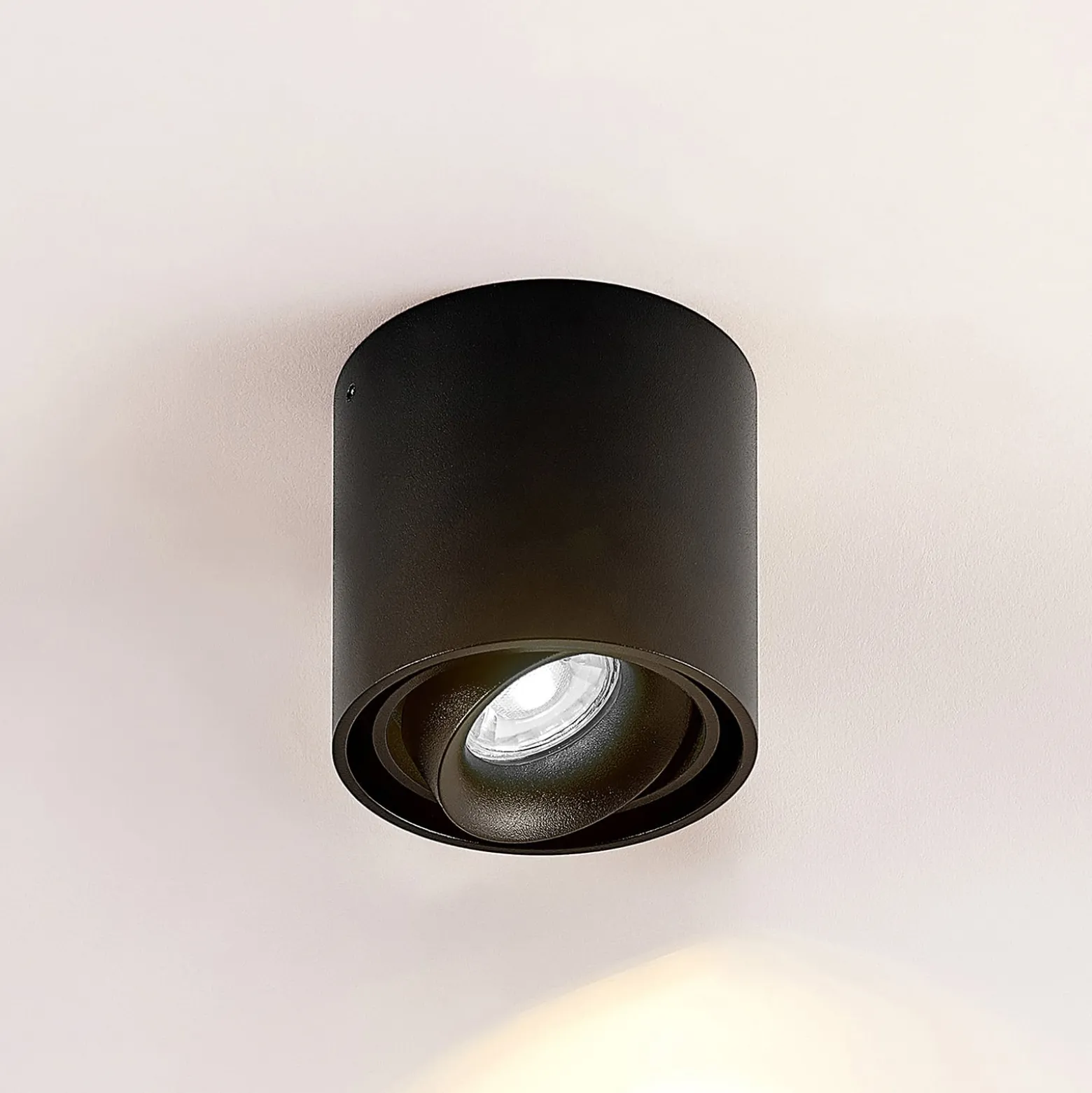 Arcchio Downlight Walza, schwarz, Metall, Ø 9 cm, GU10