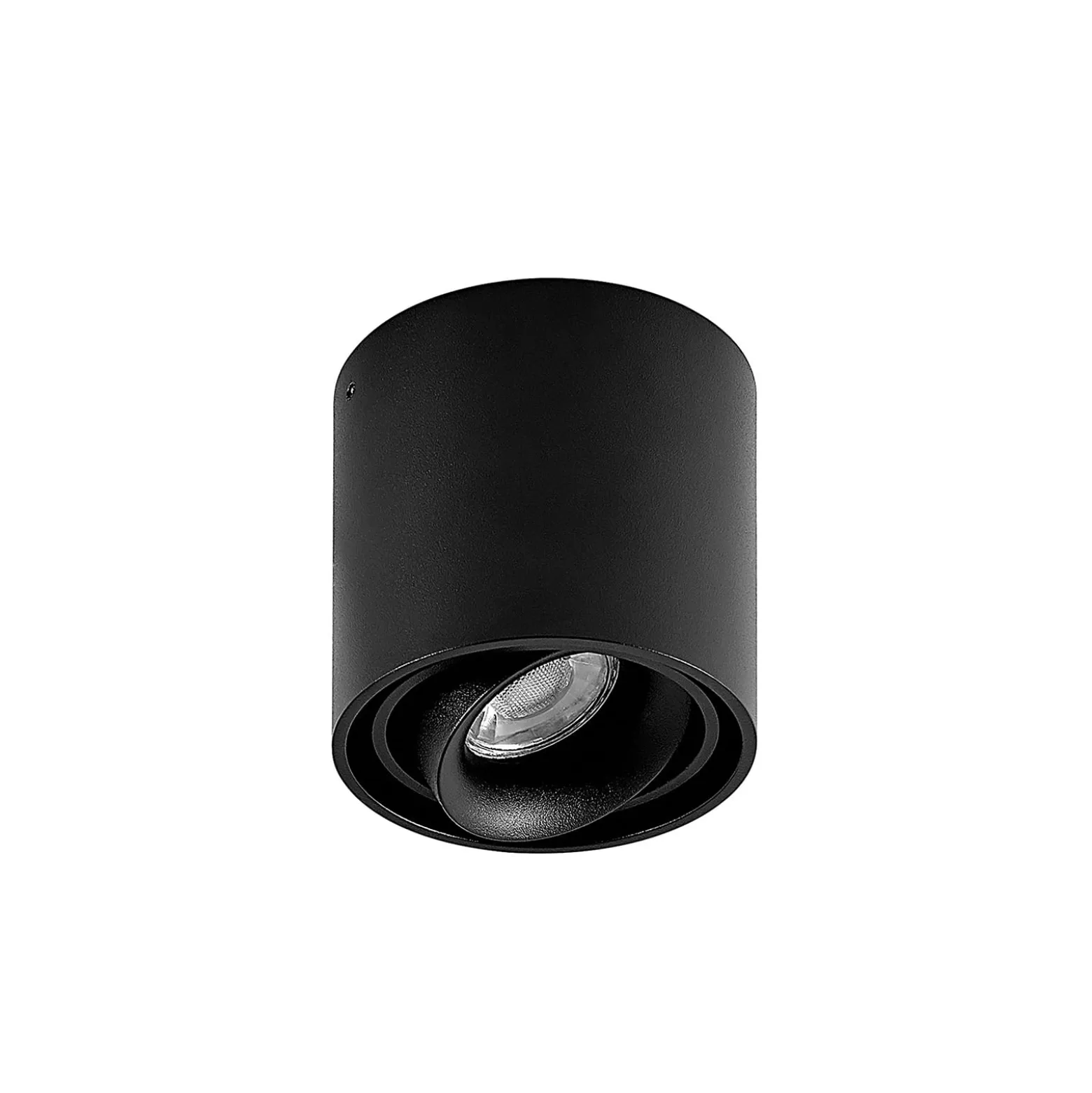 Arcchio Downlight Walza, schwarz, Metall, Ø 9 cm, GU10
